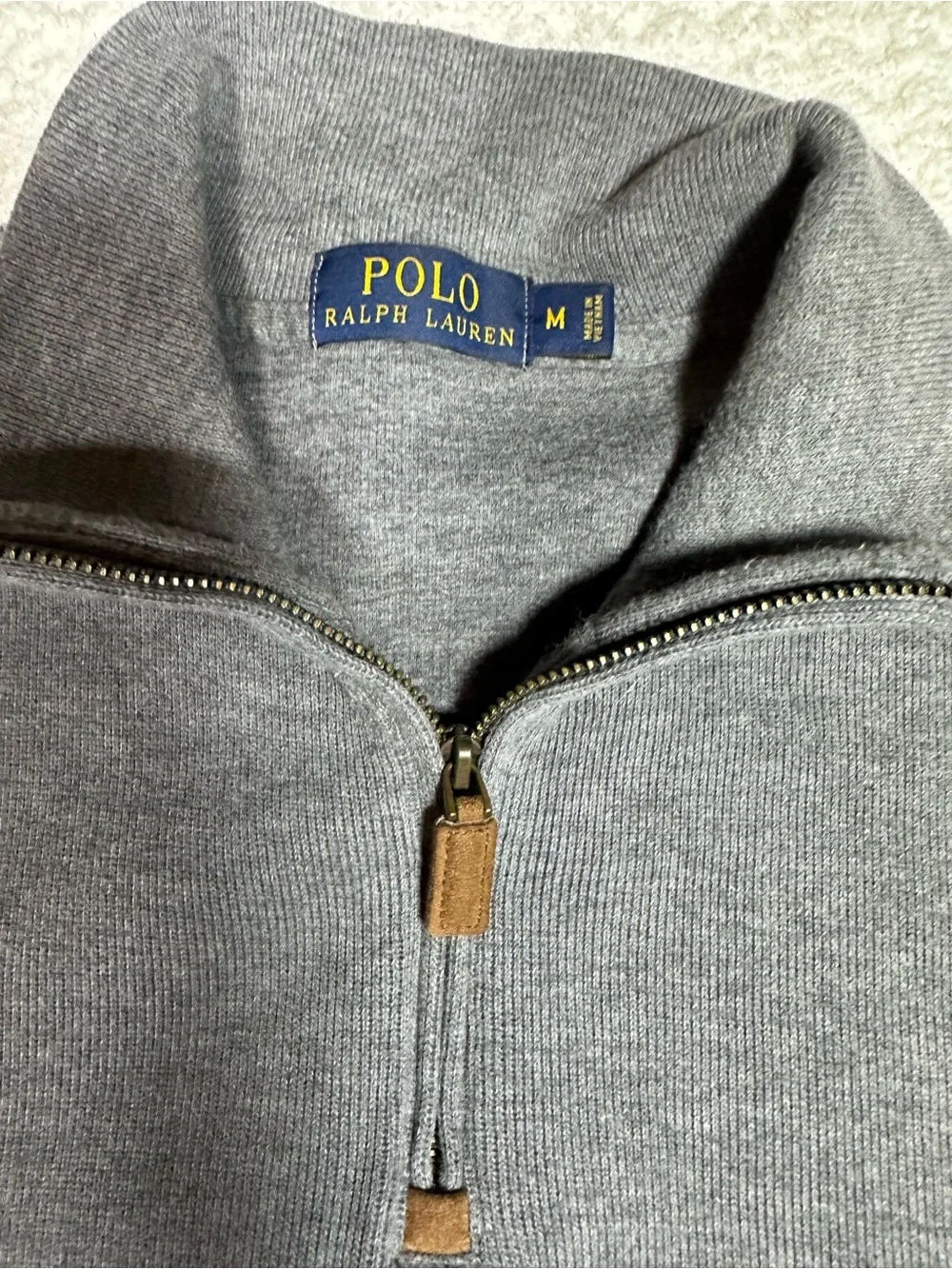 Polo by Ralph Lauren Dark Gray Quarter-Zip Pullover with Green Pony